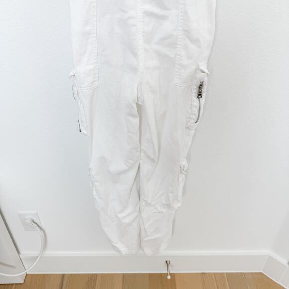 BlankNYC Overalls Womens Size Large White Cargo Y2K Style Baggy Utility Street - Picture 5 of 8
